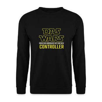 Das Wars Abschluss Controller Geschenkidee - Unisex Pullover - Schwarz - Vorne - Alina (178cm) & Michal (187cm)