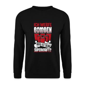 Bierpong Bier Pong Beerpong Beer Pong Trinkspiel - Unisex Pullover - Schwarz - Vorne - Alina (178cm) & Michal (187cm)