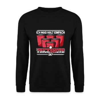 Bierpong Bier Pong Beerpong Beer Pong Trinkspiel - Unisex Pullover - Schwarz - Vorne - Alina (178cm) & Michal (187cm)