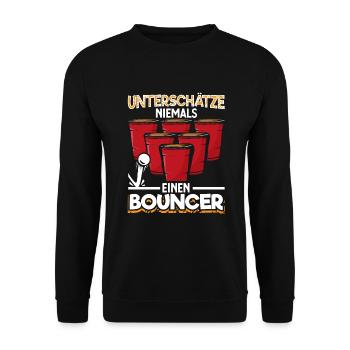 Bierpong Bier Pong Beerpong Beer Pong Trinkspiel - Unisex Pullover - Schwarz - Vorne - Alina (178cm) & Michal (187cm)