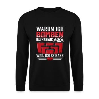 Bierpong Bier Pong Beerpong Beer Pong Trinkspiel - Unisex Pullover - Schwarz - Vorne - Alina (178cm) & Michal (187cm)