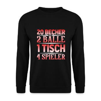 Bierpong Bier Pong Beerpong Beer Pong Trinkspiel - Unisex Pullover - Schwarz - Vorne - Alina (178cm) & Michal (187cm)