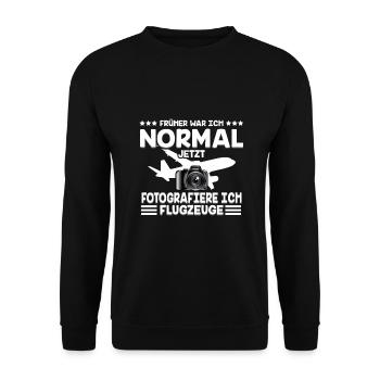 Planespotter Planespotting Flugzeug - Unisex Pullover - Schwarz - Vorne - Alina (178cm) & Michal (187cm)