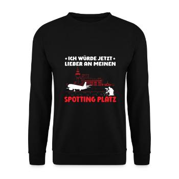 Planespotter Planespotting Flugzeug - Unisex Pullover - Schwarz - Vorne - Alina (178cm) & Michal (187cm)