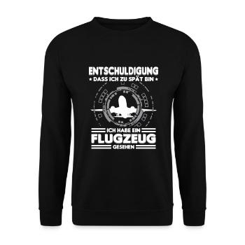 Planespotter Planespotting Flugzeug - Unisex Pullover - Schwarz - Vorne - Alina (178cm) & Michal (187cm)