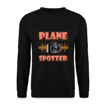 Planespotter Flugzeug Planespotting Flughafen - Unisex Pullover - Schwarz - Vorne - Alina (178cm) & Michal (187cm)