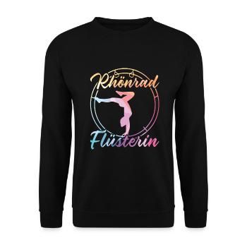 Rhönrad Flüsterin Rhönradturnen Kinder Röhnrad - Unisex Pullover - Schwarz - Vorne - Alina (178cm) & Michal (187cm)