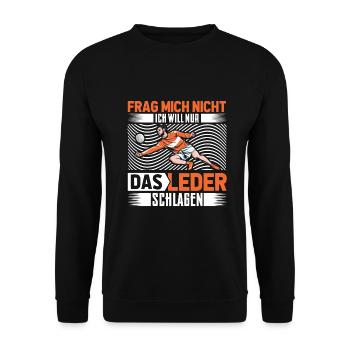 Frag mich nicht ich bin Faustballer | Faustball - Unisex Pullover - Schwarz - Vorne - Alina (178cm) & Michal (187cm)