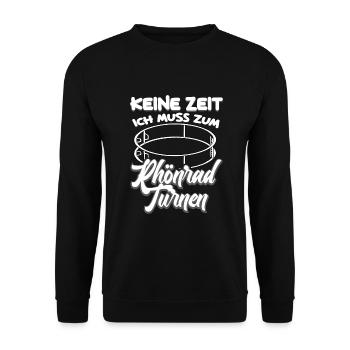 Keine Zeit ich zum Rhönrad turnen Rhönradturnerin - Unisex Pullover - Schwarz - Vorne - Alina (178cm) & Michal (187cm)