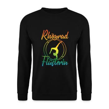 Rhönrad Flüsterin Rhönradturnerin Röhnrad Turnen - Unisex Pullover - Schwarz - Vorne - Alina (178cm) & Michal (187cm)