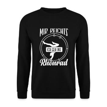 Mir reichts ich geh ins Rhönrad Rhönradturnen - Unisex Pullover - Schwarz - Vorne - Alina (178cm) & Michal (187cm)