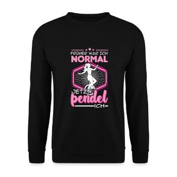 Einradfahren Einradfahrer Radsport Hochrad Einrad - Unisex Pullover - Schwarz - Vorne - Alina (178cm) & Michal (187cm)