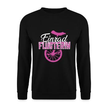 Einrad Flüsterin Einradfahrerin Einradfahren - Unisex Pullover - Schwarz - Vorne - Alina (178cm) & Michal (187cm)
