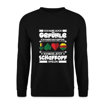 J’ai aussi des sentiments Schakopf bavarois - Sweat-shirt Unisexe - noir - Devant - Alina (178cm) & Michal (187cm)