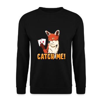 Catch Me Fox caught Doko Double Head - Unisex Sweatshirt - black - Front - Alina (178cm) & Michal (187cm)