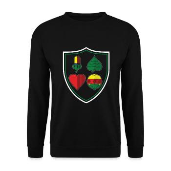Schafkopf Watten Schnapsen Bayerisch-Schafkopf - Unisex Pullover - Schwarz - Vorne - Alina (178cm) & Michal (187cm)