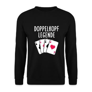 Double-headed Legend Playing Cards - Unisex Sweatshirt - black - Front - Alina (178cm) & Michal (187cm)