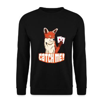 Catch Me Fox caught double head - Unisex Sweatshirt - black - Front - Alina (178cm) & Michal (187cm)