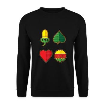 Schafkopfkarten Bayerisches Schafkopf Schnapsen - Sweat-shirt Unisexe - noir - Devant - Alina (178cm) & Michal (187cm)