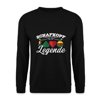 Schafkopf Legend Tête de mouton bavarois Autriche - Sweat-shirt Unisexe - noir - Devant - Alina (178cm) & Michal (187cm)
