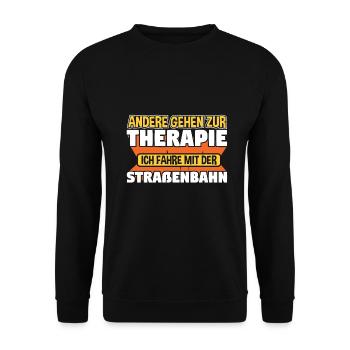 Straßenbahn Straßenbahnfahrer S-Bahn - Unisex Pullover - Schwarz - Vorne - Alina (178cm) & Michal (187cm)