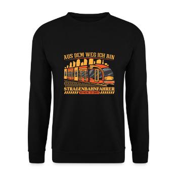 Straßenbahn Straßenbahnfahrer S-Bahn - Unisex Pullover - Schwarz - Vorne - Alina (178cm) & Michal (187cm)