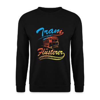 Straßenbahn Straßenbahnfahrer Tram Trambahn - Unisex Pullover - Schwarz - Vorne - Alina (178cm) & Michal (187cm)