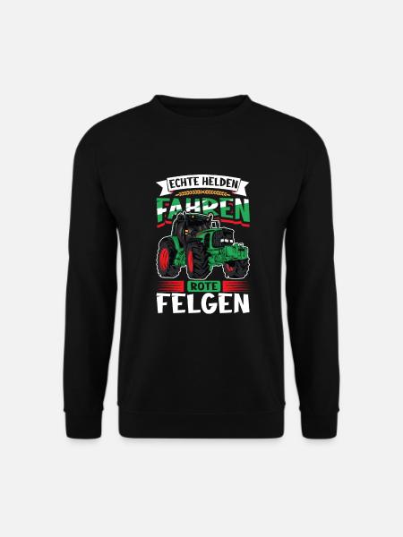 Echte Helden fahren rote Felgen - Unisex Pullover - Schwarz