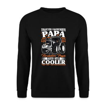 Traktor fahrender Papa wie ein normaler Papa - Unisex Pullover - Schwarz - Vorne - Alina (178cm) & Michal (187cm)