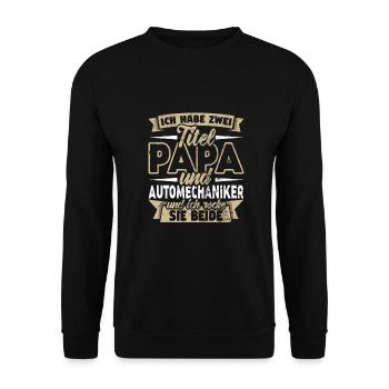 Automechaniker - Unisex Pullover - Schwarz - Vorne - Alina (178cm) & Michal (187cm)