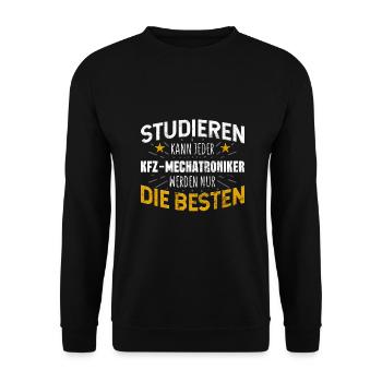 Kfz Mechatroniker - Unisex Pullover - Schwarz - Vorne - Alina (178cm) & Michal (187cm)