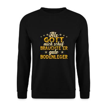 Bodenleger Gott mich schuf - Unisex Pullover - Schwarz - Vorne - Alina (178cm) & Michal (187cm)