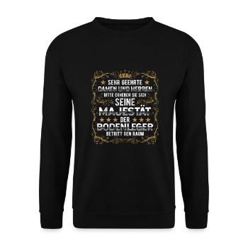 Bodenleger seine Majestät Mosaikleger - Unisex Pullover - Schwarz - Vorne - Alina (178cm) & Michal (187cm)