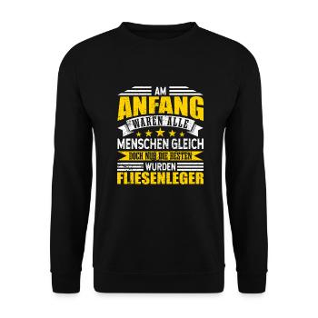 Fliesenleger - Unisex Pullover - Schwarz - Vorne - Alina (178cm) & Michal (187cm)
