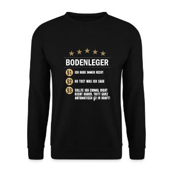 Paragraph Bodenleger - Unisex Pullover - Schwarz - Vorne - Alina (178cm) & Michal (187cm)