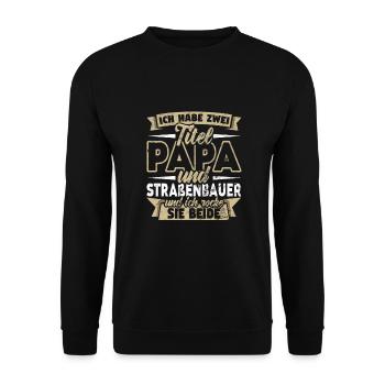 Straßenbauer - Unisex Pullover - Schwarz - Vorne - Alina (178cm) & Michal (187cm)