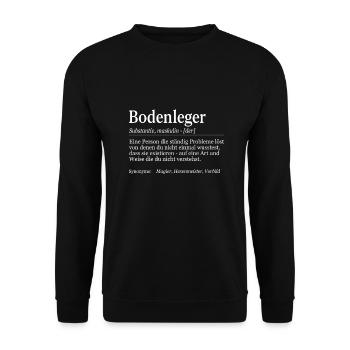 Bodenleger Definition - Unisex Pullover - Schwarz - Vorne - Alina (178cm) & Michal (187cm)