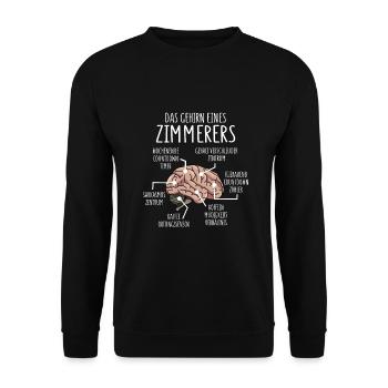 Zimmerer Anatomie Gehirn Tischler - Unisex Pullover - Schwarz - Vorne - Alina (178cm) & Michal (187cm)