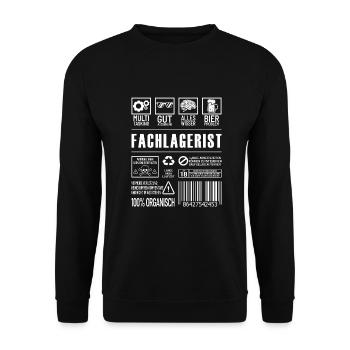 Fachlagerist - Unisex Pullover - Schwarz - Vorne - Alina (178cm) & Michal (187cm)