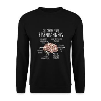 Eisenbahner Anatomie Gehirn Schaffner - Unisex Pullover - Schwarz - Vorne - Alina (178cm) & Michal (187cm)