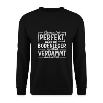 Bodenleger Niemand ist perfekt - Unisex Pullover - Schwarz - Vorne - Alina (178cm) & Michal (187cm)