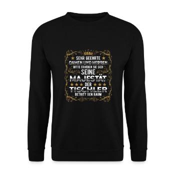 Tischler - Unisex Pullover - Schwarz - Vorne - Alina (178cm) & Michal (187cm)