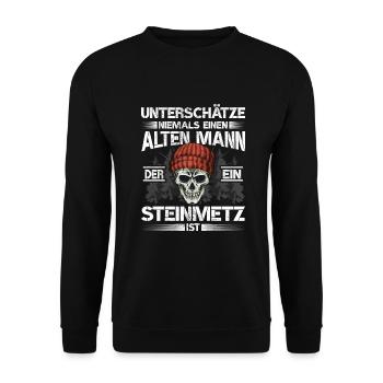 Steinmetz Alter mann Steinhauer - Unisex Pullover - Schwarz - Vorne - Alina (178cm) & Michal (187cm)