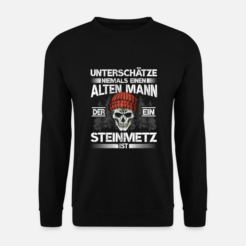 Steinmetz Alter mann Steinhauer - Unisex Pullover - Schwarz