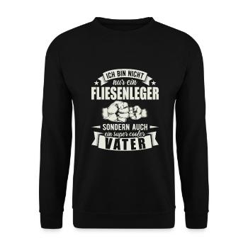 Fliesenleger Vater Papa Vatertag Mosaikleger - Unisex Pullover - Schwarz - Vorne - Alina (178cm) & Michal (187cm)