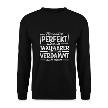 Taxifahrer - Unisex Pullover - Schwarz - Vorne - Alina (178cm) & Michal (187cm)