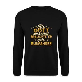 Busfahrer Bus - Unisex Pullover - Schwarz - Vorne - Alina (178cm) & Michal (187cm)