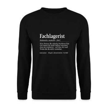 Fachlagerist Definition - Unisex Pullover - Schwarz - Vorne - Alina (178cm) & Michal (187cm)