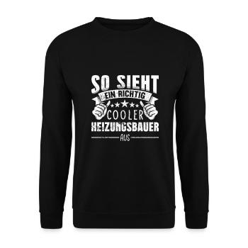 Heizungsbauer - Unisex Pullover - Schwarz - Vorne - Alina (178cm) & Michal (187cm)