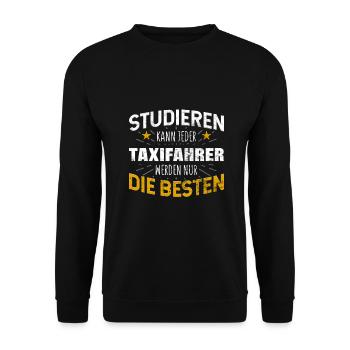 Taxifahrer - Unisex Pullover - Schwarz - Vorne - Alina (178cm) & Michal (187cm)